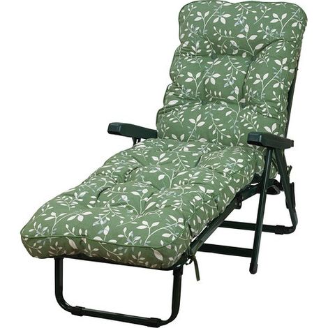 Deluxe Sun Lounger Bed Country - L115 x W65 x H94 cm - Green
