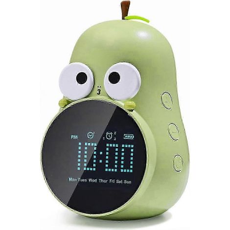 Réveil numérique pour enfants en forme de poire avec triple fonction snooze et 5 sonneries pour chambres d'enfants 2024 (1/4)