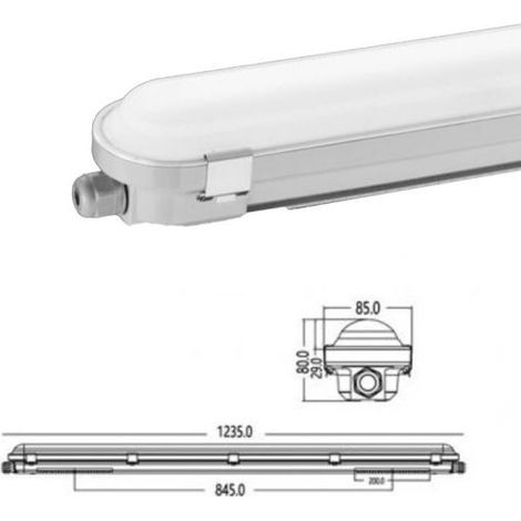 TUBO LED PLAFONIERA LINEARE DA 120CM LINKABILE 36W LAMPADINA SMD CHIP PHILIPS IP66 CCT 4000K - 5000K - 6500K SELEZIONABILE
