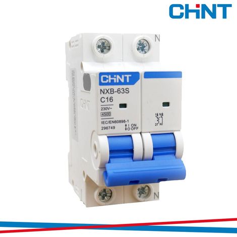 Interruttore magnetotermico chint nxb-63s/c16 1p+n 16a 4,5ka curva c - 296749