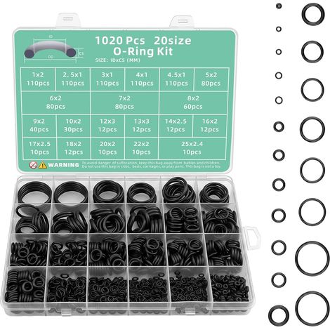 1020PCS Joint Torique Caoutchouc, Joint Climatisation Voiture 20 Tailles (1/5)