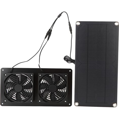 12V 20W Solar-Lüfterset, monokristallines Silizium, 3W, Doppellüfter für Auto-Gewächshaus (1/5)