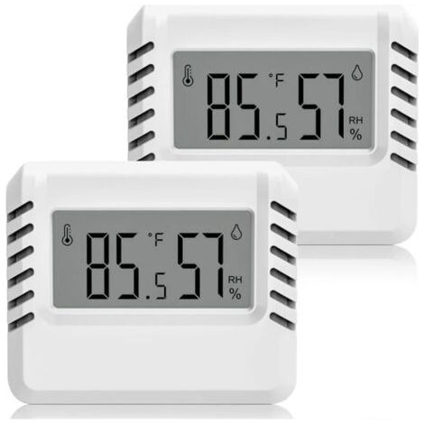 Digitales Thermometer Hygrometer, 2 Stück Mini Thermometer Innen, Großes LCD-Display, Tragbar, Min/Max Aufzeichnung, für Haus Terrarium Schlafzimmer (1/5)