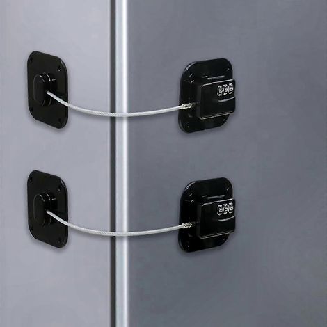 Cadenas de sécurité pour armoires et réfrigérateurs, lot de 2 cadenas à combinaison, adaptés aux armoires et congélateurs. (1/5)