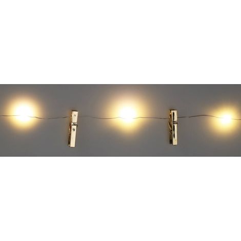 LED Lichterkette mit dekorativen Klammern, 230 cm