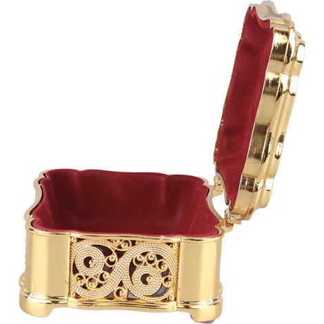 Boîte à bijoux vintage en alliage métallique, un véritable coffre au trésor pour boucles d'oreilles, colliers, bracelets et bagues.