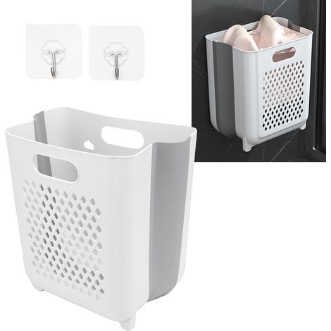 Panier à linge pliable/panier à linge/conteneur de rangement pour vêtements sales, solution de rangement pour le linge de salle de bain, panier à linge pliable mural/panier à linge pour le rangement d (1/5)