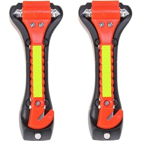 2-teiliger Auto-Nothammer – Glasbrecher und Gurtschneider – Orange (1/5)