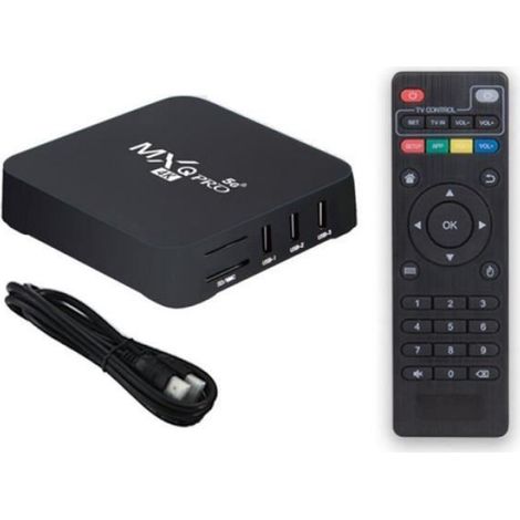 Boîtier de télévision MXQ PRO 5G 4K RK3229-5G Smart 1 + 8G Lecteurs vidéo fiables noir UE