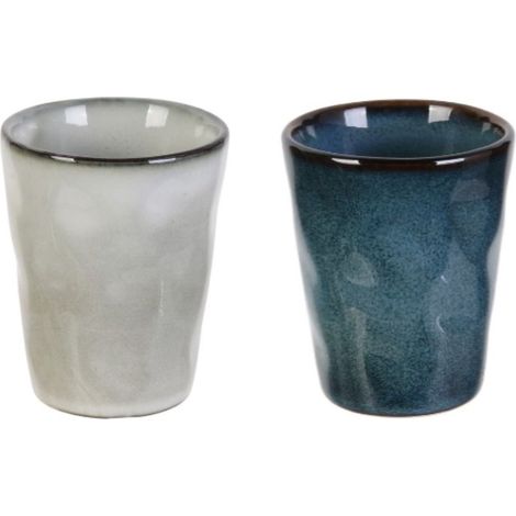 Lot de 2 tasses à expresso en grès 100 ml AU GRÉ DU TEMPS
