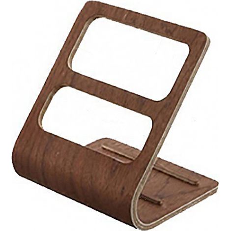 Porte-Remotes 2 Places en Bois avec Support Téléphone - Organisateur de Contrôles pour TV, Chaîne Hi-Fi et Barre de Son (15.2 x 12 x 15.2 cm) (1/5)