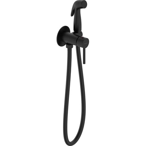 Kielle – Ensemble mitigeur encastré avec douchette de bidet noir mat – Cartouche céramique 25mm – Tuyau 120cm – 10402204