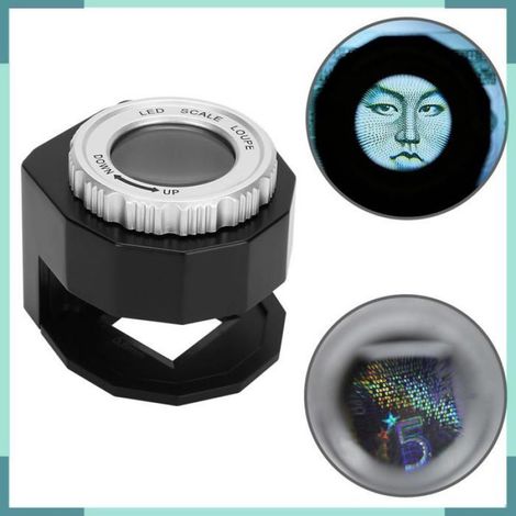 loupe optique Loupe 30X, Loupe Rechargeable avec Lumière LED Blanche et Lumière UV, Loupe Portable Pliable loisirs recharge (1/5)