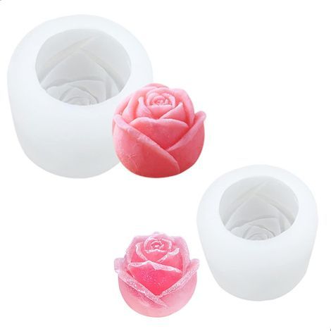 Candle Mold Candle Mold Silicone Molds 3D Flower Mold - 3 Pcs Flowers Silicone Soap Mold DIY Candles Mold Manual Soap Molds Craft Making (1/5)