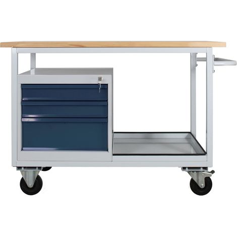 ADB Tischwagen Etagenwagen Eko 3 SL L1300xB600xH850mm RAL7035-7016 Arbeitstisch (1/5)