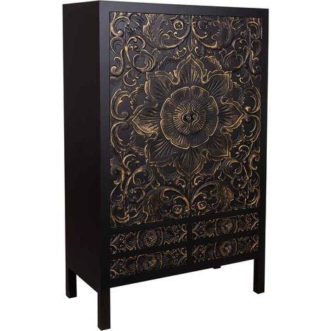 Armario de madera de 4 cajones y 2 puertas 100x45x160 (1/5)