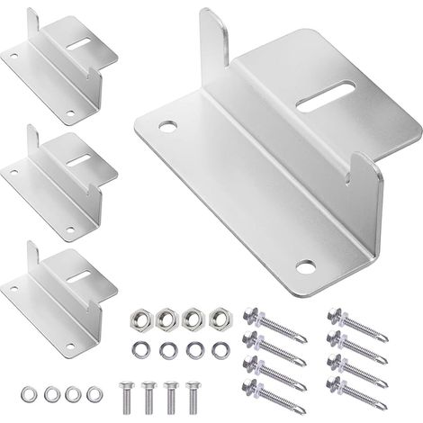 Lot de 4 supports d'angle Z pour panneau solaire avec écrous et vis en aluminium pour panneau solaire pour caravanes, murs, bateaux, toits (1/5)