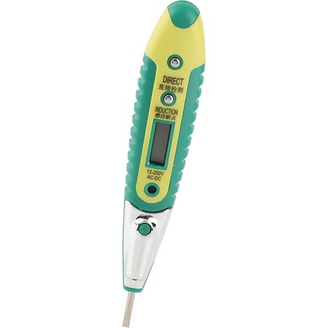 Multifunctional Voltage Tester Pen, LED Display Test Pen 12-250V Self-Test Circuit DC AC Power Fault Testing, Portable Carbon Steel Detection Tool with Light (with (1/5)