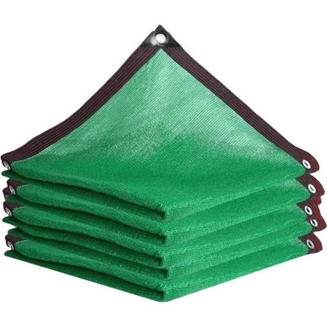 Voile d'ombrage en polyéthylène pour jardin, piscine, balcon, cour, protection UV, résistant aux déchirures - Vert - 3 x 5 m (1/5)