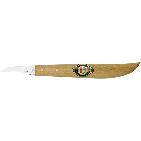 Kirschen Kerbschnitzmesser mit Holzheft mit rundem Rücken, gerader Schneide (1/3)
