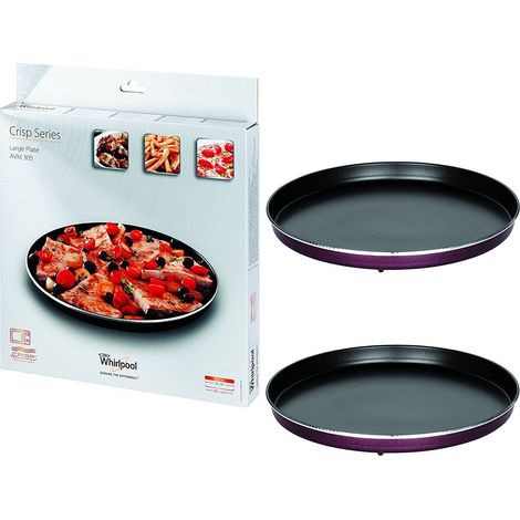 PIATTO CRISTP X2 DIAMETRO 30,5 CM 32CM ESTERNO PER MICROONDE WHIRLPOOL AVM305 48013100085