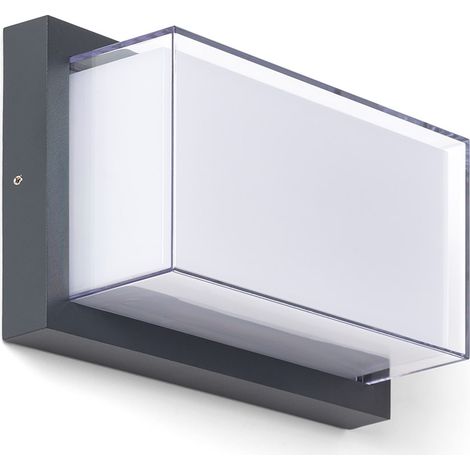 Aplique de Pared Exterior LED 12W Aluminio CCT Seleccionable Doble Difusor Caelia Antracita (1/5)