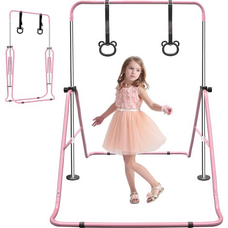 Barre horizontale enfant réglable rose pliable extensible entraînement maison