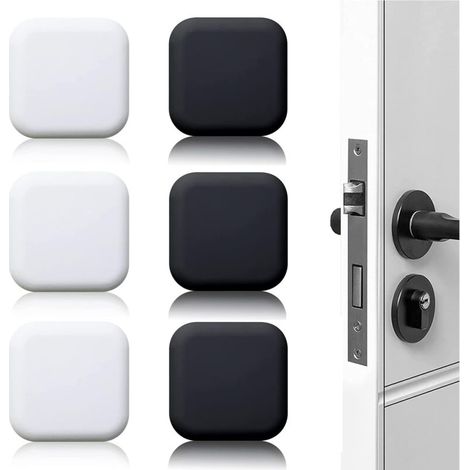 6 Stück Schwarz/Weiß Selbstklebender Wandtürstopper 45mm x 45mm Türblock Selbstklebender Wandtürstopper Selbstklebender Wandtürstopper FLITI (1/4)