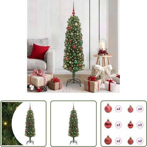 LED-Weihnachtsbaum - Künstlicher Weihnachtsbaum mit 150 LEDs mit Ständer Grün 150 cm (1/5)