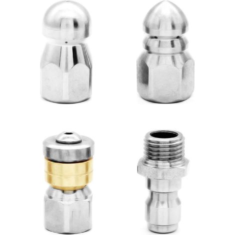Buse de nettoyeur haute pression, buse de vidange durable, compatible avec les nettoyeurs haute pression de 1/4 pouce, connexion rapide. (1/5)