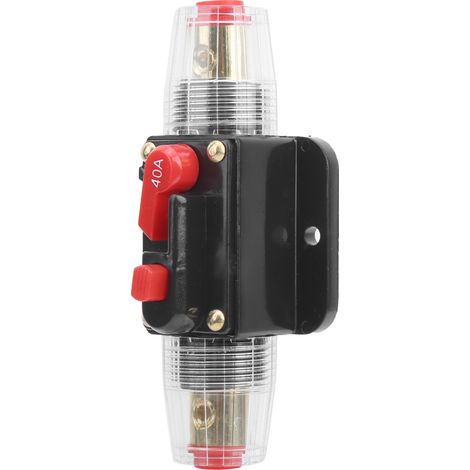 Coupe-circuit automatique 40A à réarmement manuel pour amplificateur audio bateau voiture bateau stéréo, protection contre les surcharges avec fusible (1/5)