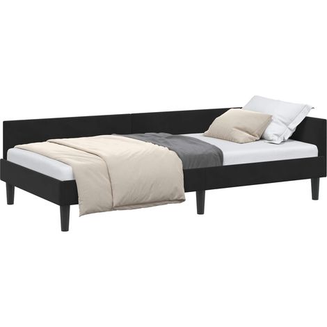 Maison Exclusive - Cornice del letto ad angolo Nero 100 cm x 200 cm Velluto