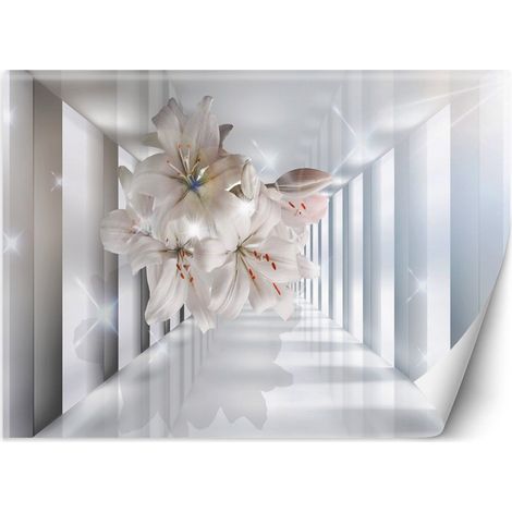 Papier peint fleurs dans le couloir 3d - 250 x 175 cm (1/4)