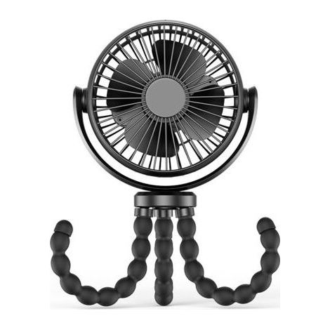 BUNTHAUS Ventilateur Personnel Portatif, Ventilateur de Bureau à Piles 5200mAh avec Trépied Flexible, Ventilateur USB à 360 ° pour Poussette,Voiture,etc (1/5)