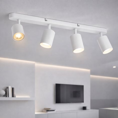 Lustre Joom 54X15X15 avec Projecteur Lineaire 4XGU10 Blanc (1/3)