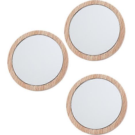 Lot de 3 mini miroirs de maquillage ronds de 7,5 cm, portables et de poche. Miroir cosmétique. (1/5)