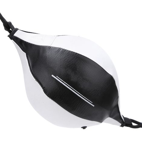 Ballon de boxe gonflable double extrémité avec rebond de vitesse, équipement d'entraînement de frappe, noir et blanc (1/5)