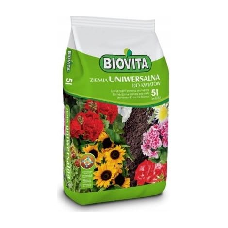 Terreau universel pour jardin, pH 5,5-6,5, pour fleurs, 5 l