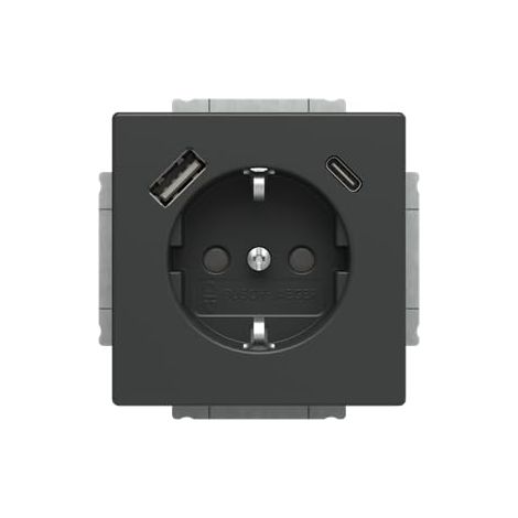 BUSCH-JAEGER 20 EUCB2USBAC-81 SCHUKO®-/USB-A+C PRISE DE COURANT SAFETY+ ANTHRACITE PLATEFORME 63 2CKA002011A6300