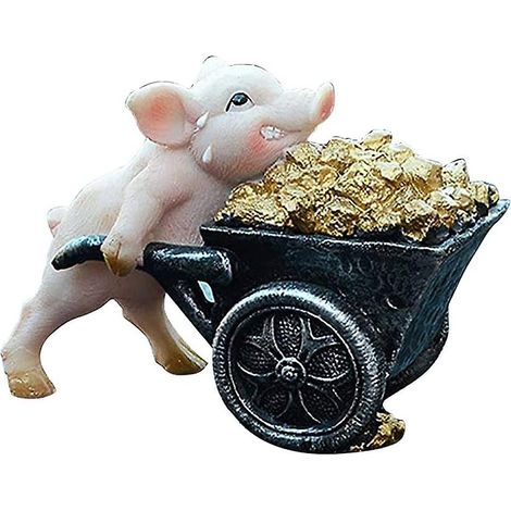 Sculpture de cochon en résine, ornement de jardin (1/5)