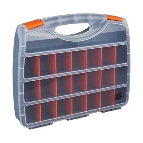 Boîte de rangement un seul côté 375 x 315 x 7 mm – petites pièces avec 21 boîtes d'insertion, à accessoires – Boîte à vis, à outils robuste (1/2)