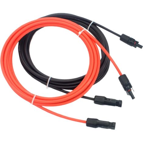 Câble Solaire Cordon d'Extension Flexible pour Panneaux Solaires Câble Stable de 1 Mètre avec Protection pour Systèmes Photovoltaïques Maison Camping-Car Voiture Extérieur (1/5)