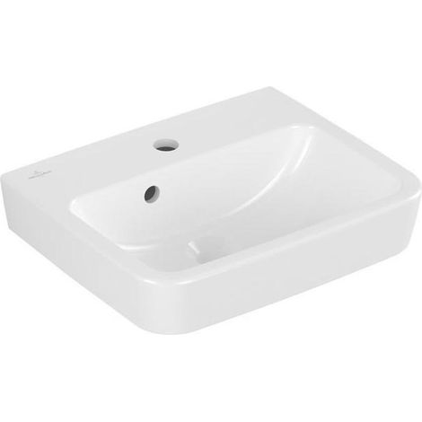 V&B Handwaschbecken O.novo 434445 450x370mm Hl.mitt. m.Ül. eckig weiß C+ (1/5)