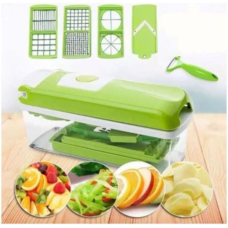 Autres accessoires de cuisine,Genius Nicer Dicer Smart (12 pcs.) en vert - coupe-légumes pour cubes, bâtonnets, tranches, lanières et quartiers - coupe-salade mandoline trancheuse à concombr (1/5)