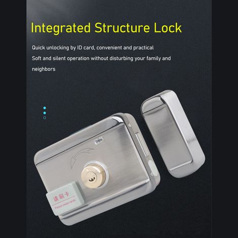 Serrure à carte ID sans fil anti-intrusion silencieuse double tête avec contrôle distant (1/5)