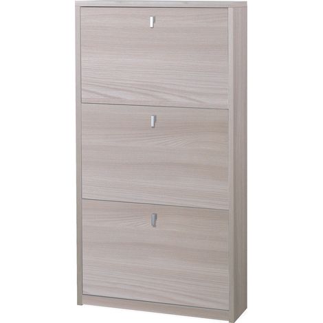 Scarpiera 3 Ante 63x117x18 cm Olmo Chiaro (1/3)