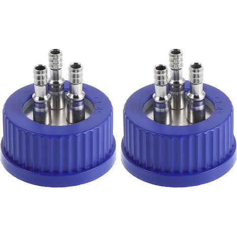 Lot de 2 bouchons de scellage pour flacons de laboratoire, couvercles de stockage de produits chimiques pour le remplissage en phase mobile, distribution sécurisée de réactifs et de (1/5)