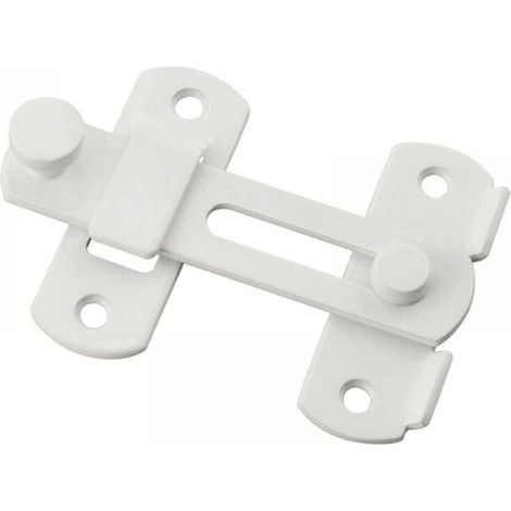 Loquet de porte basculant robuste, serrure de sécurité coulissante pour grange, clôture en bois, blanc (petit modèle) (1/4)