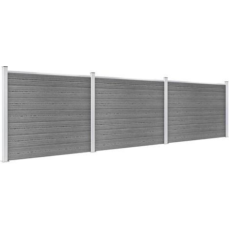 Maison Exclusive - Zaunelement Set WPC 526x146 cm Grau (1/5)