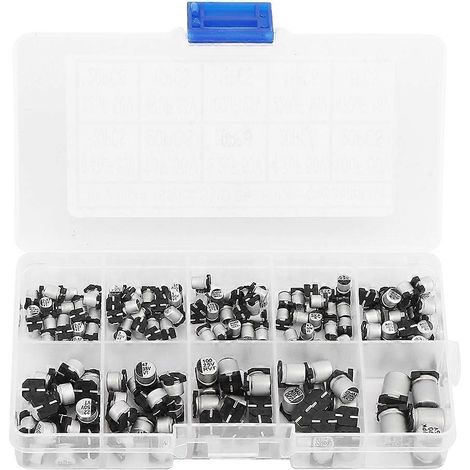 165-teiliges Sortiment an SMD-Aluminium-Elektrolytkondensatoren, 0,47 µF 50 V – 470 µF 16 V